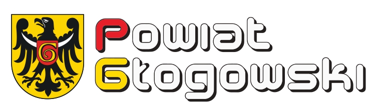 Logo Powiat Głogowski z herbem.